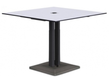 Стол для заседаниий регул. (4 сид./8 ст.) провод, основа-бетон, с крышкой, без кромки, черный CGM124