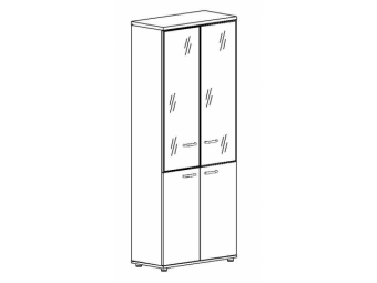 Шкаф для документов со стеклянными прозрачными дверьми в алюминиевой рамке А4 9380 БП