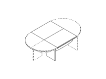 Секция модульного стола на опорах из ДСП; ПК-ПР-СЕСМ120Х166/Д-В1-60