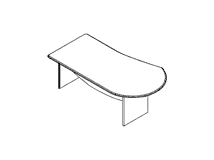 Стол на опорах из ДСП; асимметричный ПК-ПР-СТ215Х118Л/Д-В1-60