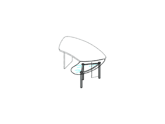 Приставка с торца стола на мет. опорах; для эргон стола;правая ПК-ПРК-ПР150Х76ПС/МК-В1-60