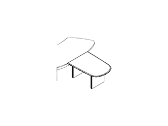 Приставка спер стола на опор из ДСП; выт;столешн из МДФ без покрытия снизу ПК-ПР-ПР144Х103/Д-В2-60