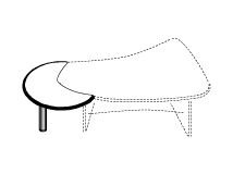 Приставка с торца стола  Для асимметричного правого стола; правая ПК-МС-ПР115Х125П-В1-49