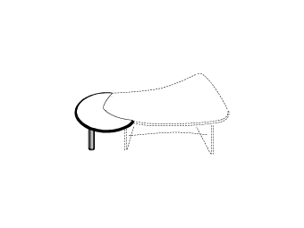 Приставка с торца стола  Для асимметричного правого стола; правая ПК-МС-ПР115Х125П-В1-49