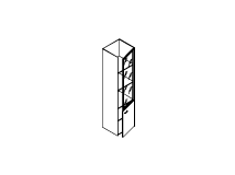 Шкаф (необходим топ) Узкий, высокий; дверцы: сверху - стекло ; правый, ПК-МС-ШК204Х50ПСБ/М-В1-49