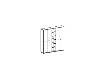 Шкаф-гардероб  глубокий  с тремя секциями ПК-СЕ-ШГ3С220Х225В1Г1Д/Г-В1-30