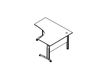 Стол эргономичный опоры стола - метал,правый ПК-СТП-СТЭ140Х120П/РД-В1