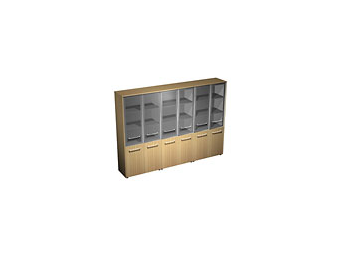 Шкаф для документов со стеклянными дверьми (стенка из 3 шкафов) МЕ 378