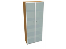 Шкаф высокий,стеклянная дверь белая,рама аллюминий IDEV86S I