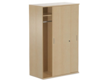Шкаф для одежды с раздвижными дверями и металлической трубой (без базы; подходящие базы: плинтус, пластиковые ноги, металлические ноги, колесики) X5S124