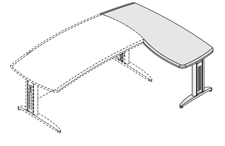 Боковая консоль. Стол офисный на металлических опорах с боковой приставкой. Гнутые металлические подставки. Консоль сбоку. Стол 2400 на металлических опорах.