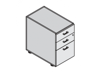 Тумба опорная с ящиком для файлов с доводчиком для стола 80см 148399