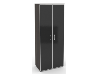 Шкаф высокий широкий без топа (стекло Lacobel в раме черн/бел) LT.ST-1.10 R white/black