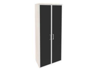 Шкаф высокий широкий (2 высоких фасада стекло лакобель в раме) O.ST-1.10R white/black