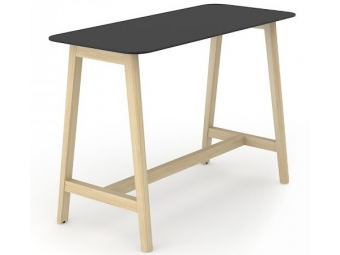 Высокий стол HPL с деревянными ногами 140х70х105см CNM147