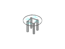 Стол переговорный на метал. опорах; круглый; столешница из стекла ПК-ПРК-СТГ110Х110С/МК-В1-60