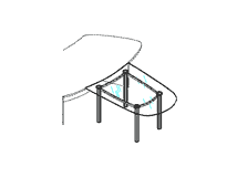 Приставка спереди стола на метал. опорах ПК-ПРК-ПР144Х103С/МК-В1-49