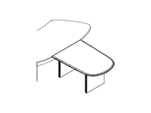 Приставка спер стола на опор из ДСП; выт;столешн из МДФ без покрытия снизу ПК-ПР-ПР144Х103/Д-В2-60
