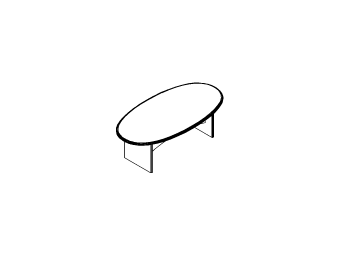 Стол переговорный  Овальный; столешница без покрытия снизу ПК-МС-СТГ230Х118-В1-49