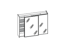 Высокий шкаф с раздвижными сворками ТО-002179000059